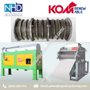 Máy ép phân sàng trống kết hợp trục vít KOM KJP2-255, KJP2-300