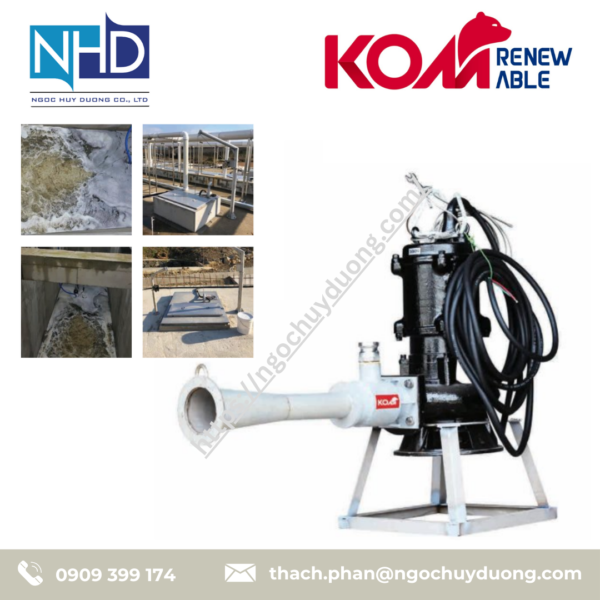 Máy sục khí chìm dạng vòi KOM KJA-50, KJA-75, KJA-100